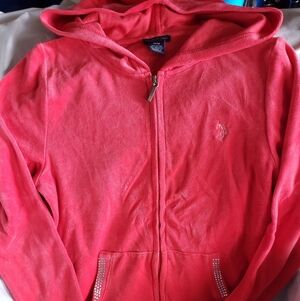 U.S. Polo Assn. Vibrant Pink plush zip up hoodie size med